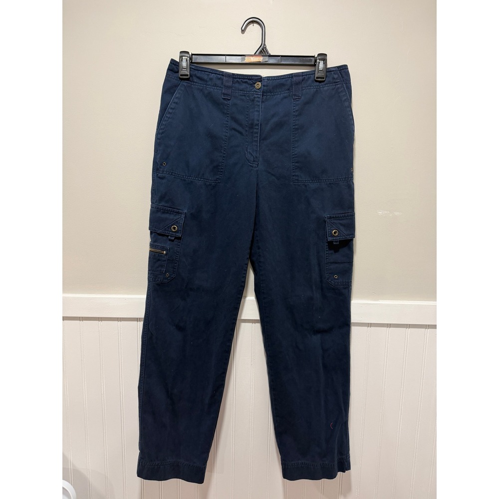 Lauren Ralph Lauren Cargo Pants Y2K Straight Leg Navy Blue Women Size 12